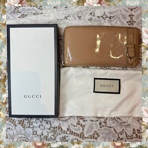 Gucci Beige Patent Leather Wallet